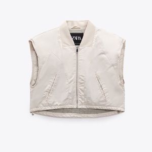 Satin cropped vest